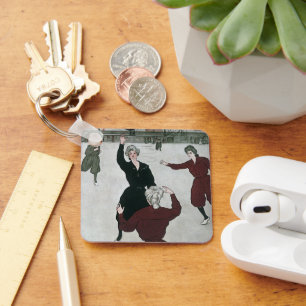 Porte-clés Sports vintages, Joueuses de basket-ball féminin e