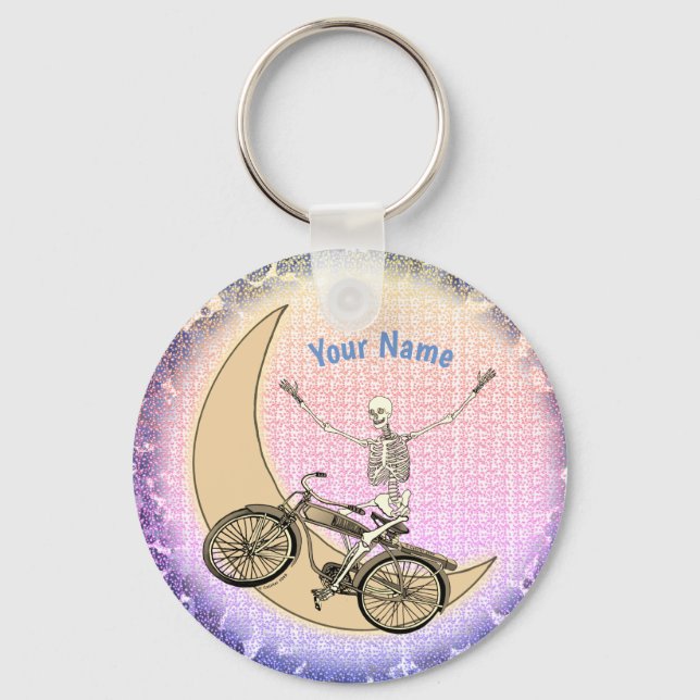 Porte-clés squelette à vélo (Recto)