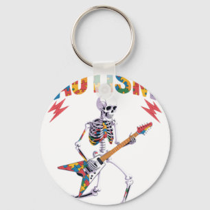 Porte-clés Squelette d'autisme Guitar Rock Music Lover Autism
