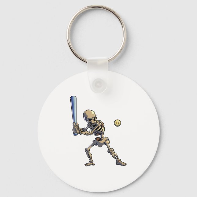 Porte-clés Squelette de baseball Halloween (Recto)