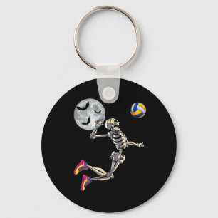 Porte-clés Squelette jouant au volley Bonne journée Halloween