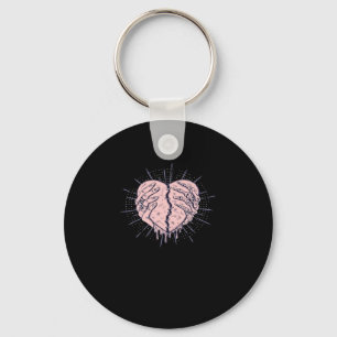 Porte-clés Squelette Main Avec Coeur Classique