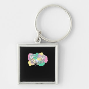 Porte-clés Squelette Mains Coeur Avec Backgr Abstrait Couleur