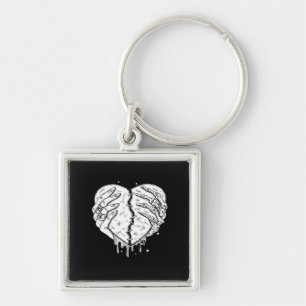 Porte-clés Squelette Mains Coeur - Coeur gothique Classique