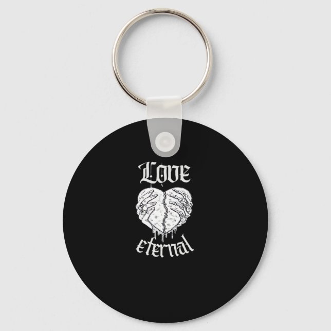 Porte-clés Squelette Mains Coeur Gothique Classique (Recto)