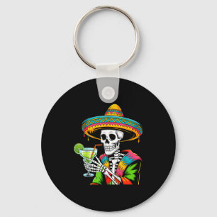 Porte-clés squelette mexicain sombrero cinco de mayo mexicain
