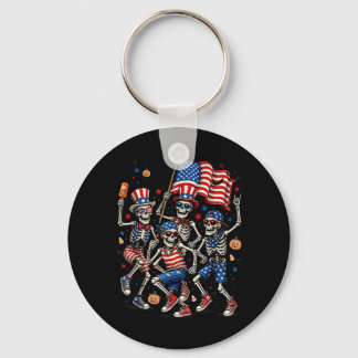 Porte-clés Squelettes Patriotiques Cadeau Drôle et Effrayant