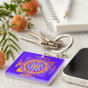Porte-clés Sri Yantra - Symbole hindouiste Design 1