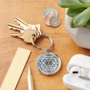 Porte-clés Sri Yantra – Talisman de Protection Personnalisabl