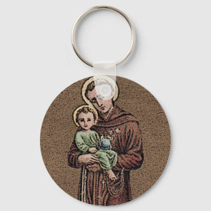Porte-clés St Anthony et bébé Jésus