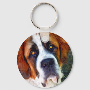 Porte-clés St Bernard Dog Painting