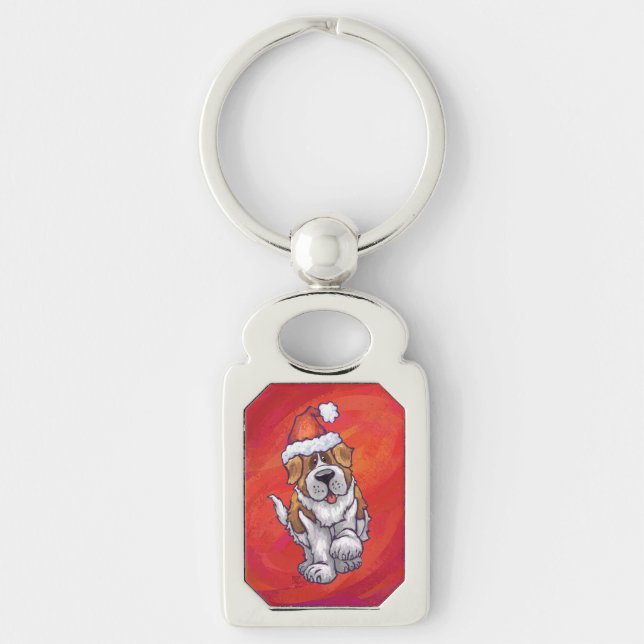 Porte-clés St Bernard Noël En Rouge (Devant)