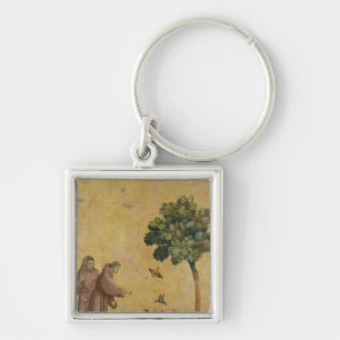 Porte-clés St Francis d'Assisi prêchant aux oiseaux