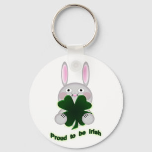 Porte-clés St. Patricks Bunny Fier d'être Shamrock irlandais