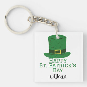 Porte-clés St. Patrick's Day casquette vert irlandais Shamroc