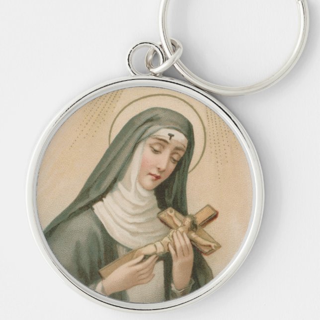 Porte-clés St. Rita de Cascia (M 015) Premium Round Metal (Devant)