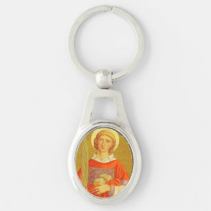 Porte-clés St. Stephen le ProtoMartyr (PM 08) Métal ovale