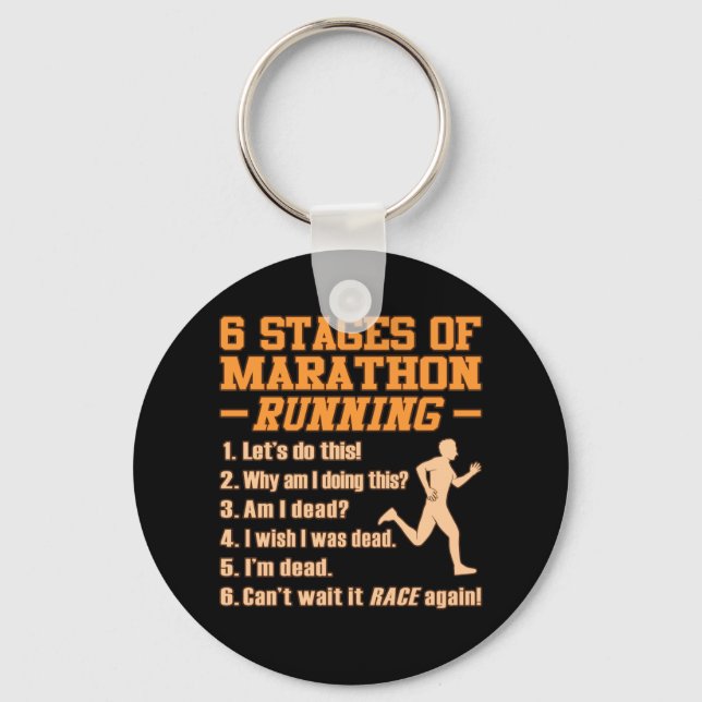 Porte-clés Stades De Marathon Coureur Sarcastique Graphi (Recto)