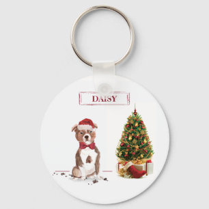 Porte-clés Staffordshire Bull Terrier Funny Christmas Dog