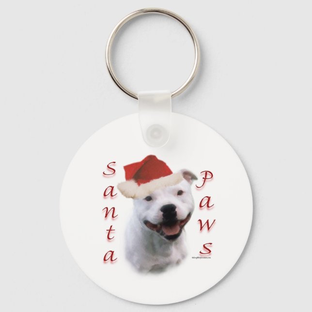 Porte-clés Staffordshire Bull Terrier Père Noël Paws (Recto)