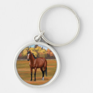 Porte-clés Stallion Cheval du Quartier Brown Bay