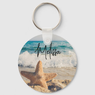 Porte-clés Starfish on a Sandy Beach Photograph