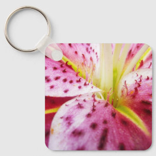 Porte-clés Stargazer Lily brillant Magenta Floral