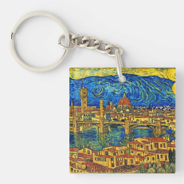 Porte-clés Starry Starry Night Florence Italie (Devant)
