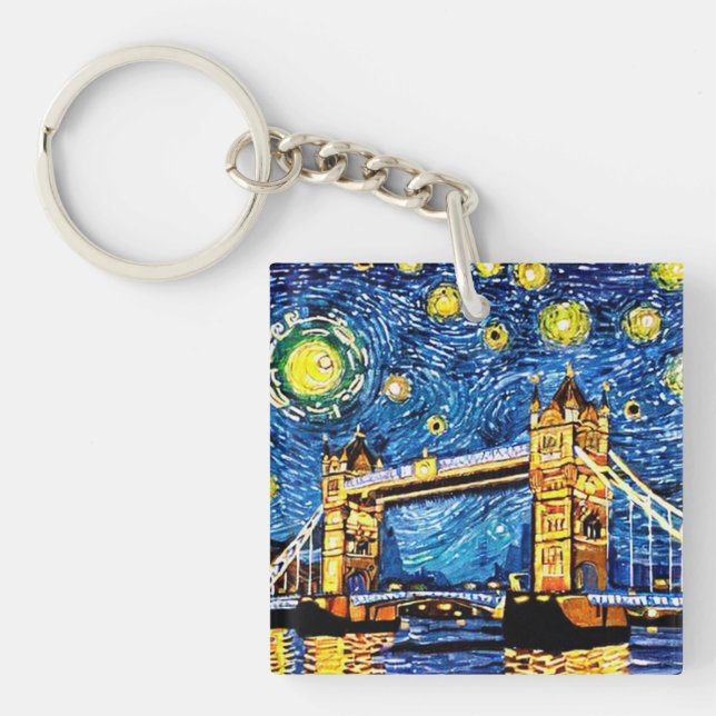 Porte-clés Starry Starry Night Londres Angleterre (Devant)