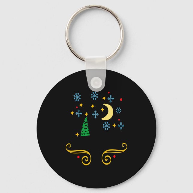 Porte-clés Stars Moon Snowflakes And Merry Christmas Kids  (Recto)
