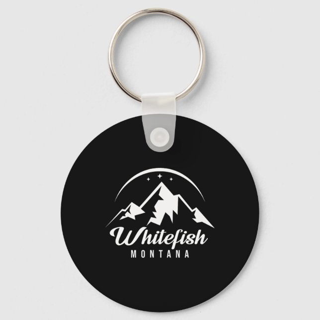 Porte-clés Station de ski Whitefish Montana Ski Snowboard (Recto)