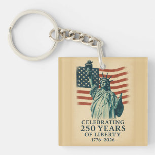Porte-clés Statue de la Liberté du 250e anniversaire sur drap