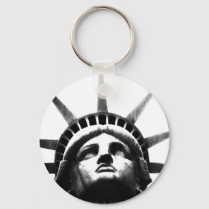 Porte-clés Statue noire et blanche de la Liberté