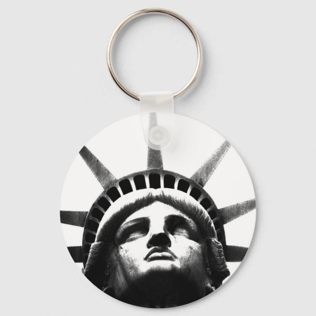 Porte-clés Statue noire et blanche de la Liberté (Recto)