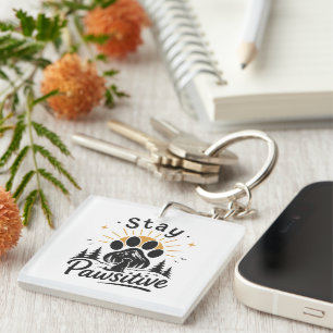 Porte-clés Stay Pawsitive
