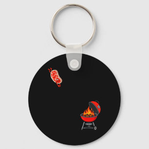 Porte-clés Steak Drôle Saute Sur Plongeon De Gril Volant Bbq