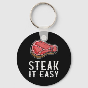 Porte-clés Steak It Easy Funny Barbecue Viande Fumeur Pitma