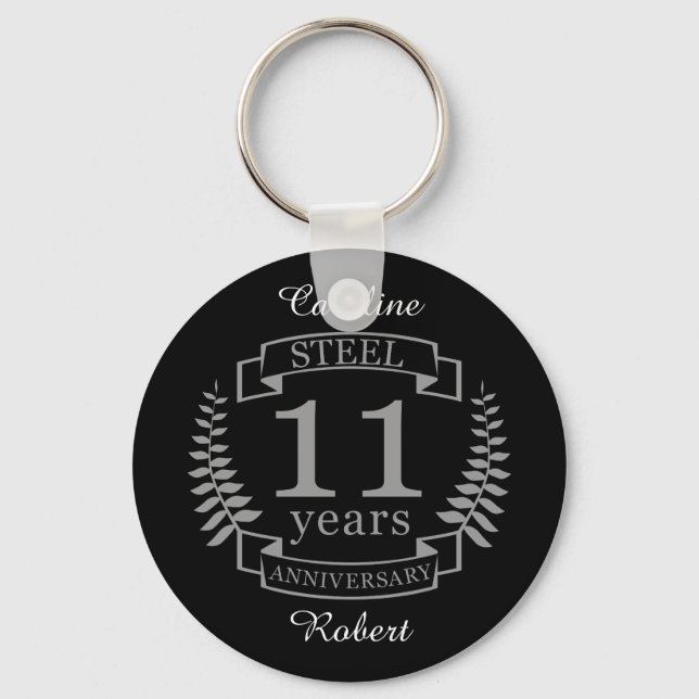 Porte-clés Steel Eleventh wedding anniversary 11 ans (Recto)