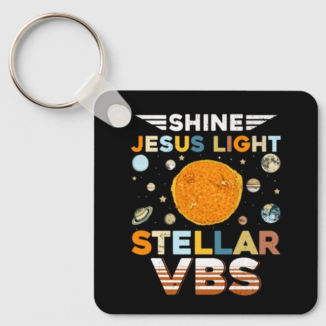 Porte-clés Stellar Bible School VBS Shine Jesus Light Christi (Recto)