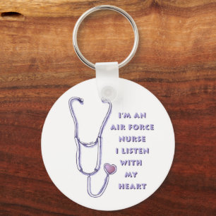 Porte-clés Stethoscope Coeur Infirmière de la Force aérienne
