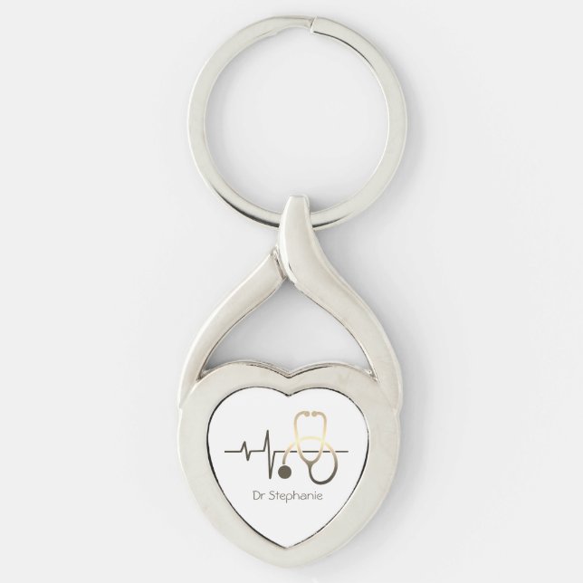 Porte-clés Stethoscope Heartbeat Médicale (Devant)