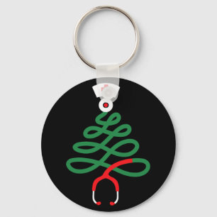 Porte-clés stéthoscope noël arbre infirmière drôle infirmière