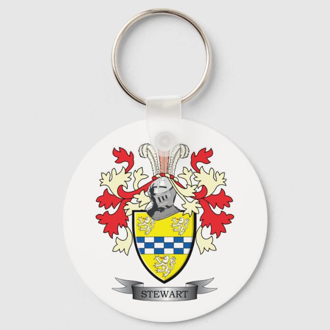 Porte-clés Stewart Family Crest Armoiries (Recto)