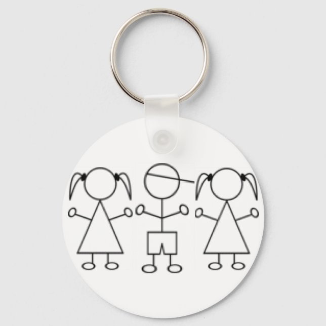Porte-clés Stick enfants porte - clé triplet fille fille garç (Recto)