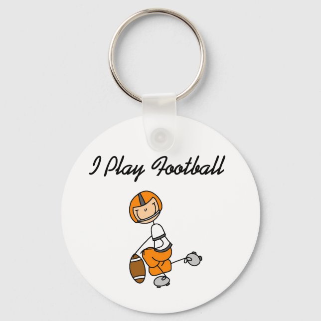 Porte-clés Stick Figure Orange I Jouer Football (Recto)