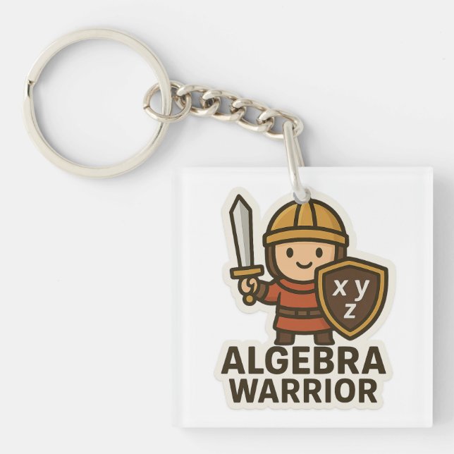 Porte-clés Sticker Algebra Warrier - Mignonne Héros Math (Devant)