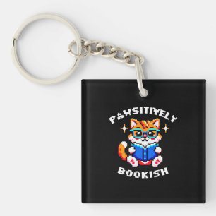 Porte-clés Sticker pour chat de 8 bits - Gamer rétro et lectu