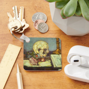 Porte-clés Still Life w Skull, Candle, Book By Paul Cezanne