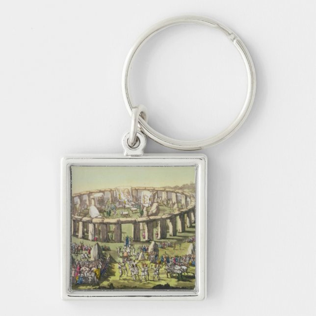 Porte-clés Stonehenge, ou un temple circulaire des druides, (Devant)