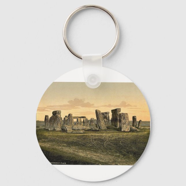 Porte-clés Stonehenge, Salisbury, Angleterre rare Photochrom (Recto)